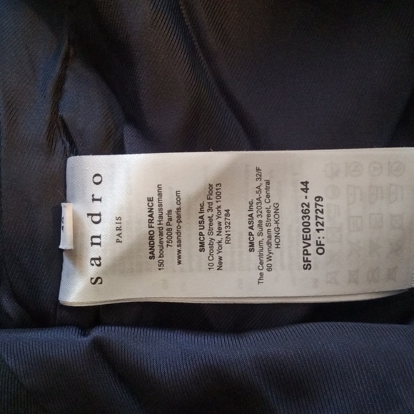 Sandro Blue Blazer with Contrast Trim Old Money Business Preppy Womens 40 - Picture 6 of 16